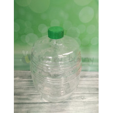 10000 Стеклянный бутыль "Бочонок"10л, прозрачное стекло, крышка