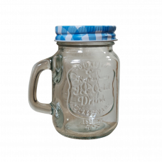 100 СТЕКЛЯННАЯ БАНКА С РУЧКОЙ КРУЖКА МИНИ 100МЛ С МЕТАЛЛИЧЕСКОЙ КРЫШКОЙ