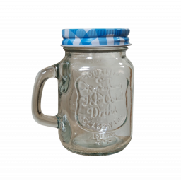 100 СТЕКЛЯННАЯ БАНКА С РУЧКОЙ КРУЖКА МИНИ 100МЛ С МЕТАЛЛИЧЕСКОЙ КРЫШКОЙ