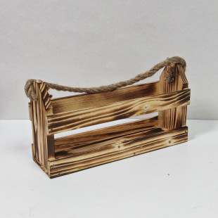 Деревянный бокс с джутовой ручкой (большой)
