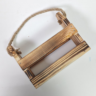 Деревянный бокс с джутовой ручкой Деревянный бокс с джутовой ручкой