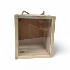 Ящик бокс с прозрачным окном с джутовой ручкой, большой Ящик бокс с прозрачным окном с джутовой ручкой, большой