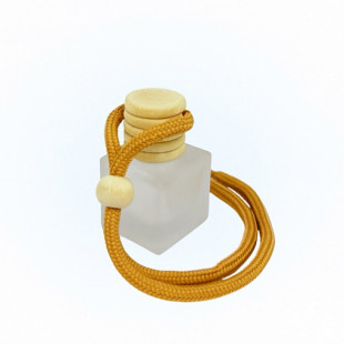 8 СТЕКЛЯННЫЙ ФЛАКОН КУБИК МАТОВЫЙ 8МЛ С ПРОБКОЙ-ЗАГЛУШКОЙ И ДЕРЕВЯННОЙ КРЫШКОЙ В КОМПЛЕКТЕ