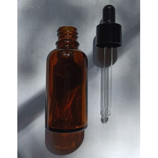 30 СТЕКЛЯННЫЙ ФЛАКОН ДЛЯ КАПЕЛЬ 30МЛ КОРИЧНЕВЫЙ С ЧЕРНОЙ ПИПЕТКОЙ