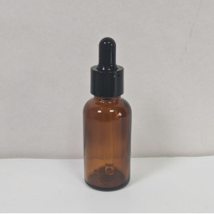 30 СТЕКЛЯННЫЙ ФЛАКОН ДЛЯ КАПЕЛЬ 30МЛ КОРИЧНЕВЫЙ С ЧЕРНОЙ ПИПЕТКОЙ