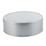 Металлическая круглая коробка диаметр 21,5 см, высота 7,5 см