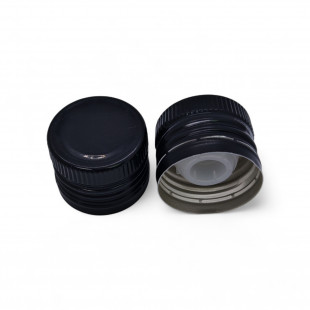 31,5 КОЛПАЧОК АЛЮМИНИЕВЫЙ С РЕЗЬБОЙ И ДОЗАТОРОМ 31,5*24 ЧЕРНЫЙ