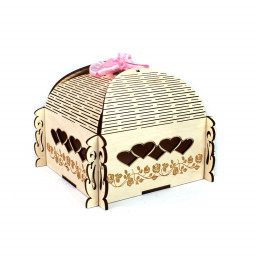 Деревянный короб с лентой Деревянный короб с лентой