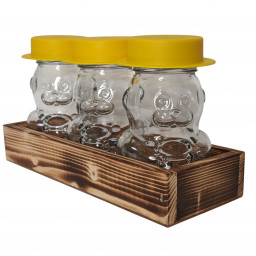 Набор стеклянных баночек Три медведя с Мишкой 275 мл в боксе Набор стеклянных баночек Три медведя с Мишкой 275 мл в боксе