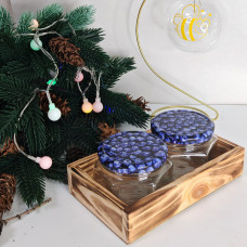 Набор 2 стеклянных баночек Соты 250 мл в боксе