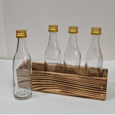 Набор 4 стеклянные бутылки Миньон 50 мл в боксе