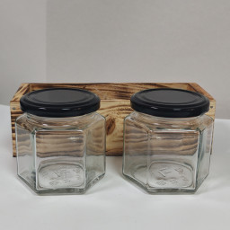Набор 2 стеклянных баночек Соты 200 мл в боксе Набор 2 стеклянных баночек Соты 200 мл в боксе