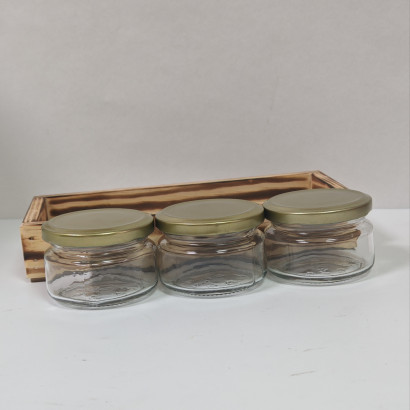 Набор 3 стеклянных баночек Икра 100 мл в боксе Набор 3 стеклянных баночек Икра 100 мл в боксе