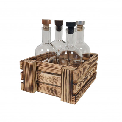 Ящик-бокс с 4 бутылками Домашняя 0,5л в ящике, Настоечный-4 Ящик-бокс с 4 бутылками Домашняя 0,5л в ящике, Настоечный-4