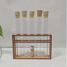 Подставка деревянная штатив для 5 пробирок 20мл в комплекте