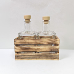 Ящик-бокс с 2 бутылками Куб, набор из 2х бутылок 0,5л в ящике Настоечный-2