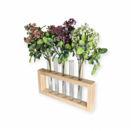 Подставка-штатив для 5 пробирок в комплекте, дерево 30х13х4см Подставка-штатив для 5 пробирок в комплекте, дерево 30х13х4см