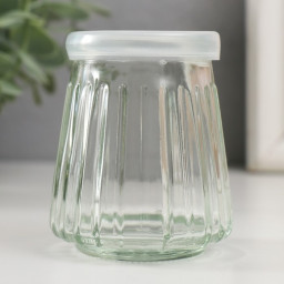 100 СТЕКЛЯННАЯ БАНКА РЕБРИСТАЯ 100МЛ ТВИСТ С КРЫШКОЙ