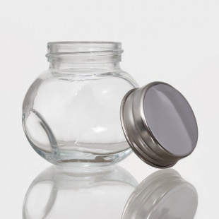 70 СТЕКЛЯННАЯ БАНКА МИНИ 70МЛ С МЕТАЛЛИЧЕСКОЙ КРЫШКОЙ