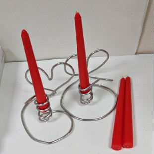 Свечи ручной работы красные в коробке (200 мм, 4 шт)