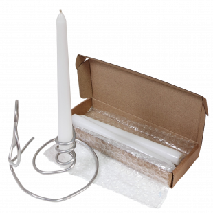 Свечи ручной работы белые в коробке (200 мм, 4 шт)