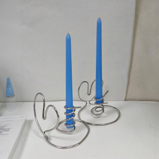 Свечи ручной работы синие S (255 мм, 2 шт)
