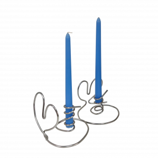 Свечи ручной работы синие S (255 мм, 2 шт)