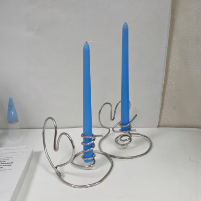 Свечи ручной работы синие М (304 мм, 2 шт) Свечи ручной работы синие М (304 мм, 2 шт)