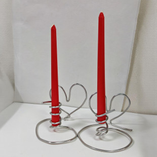 Свечи ручной работы красные S (255 мм, 2 шт)