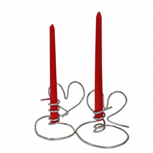 Свечи ручной работы красные S (255 мм, 2 шт)