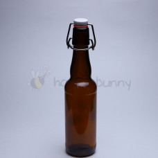 Стеклянная бутылка с бугельным замком 0,33 л, коричневая, бугель